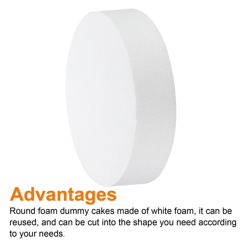 2 x Round Foam Cake Dummy 8" x 2" Circle Dummy Cake Set for Wedding gallery