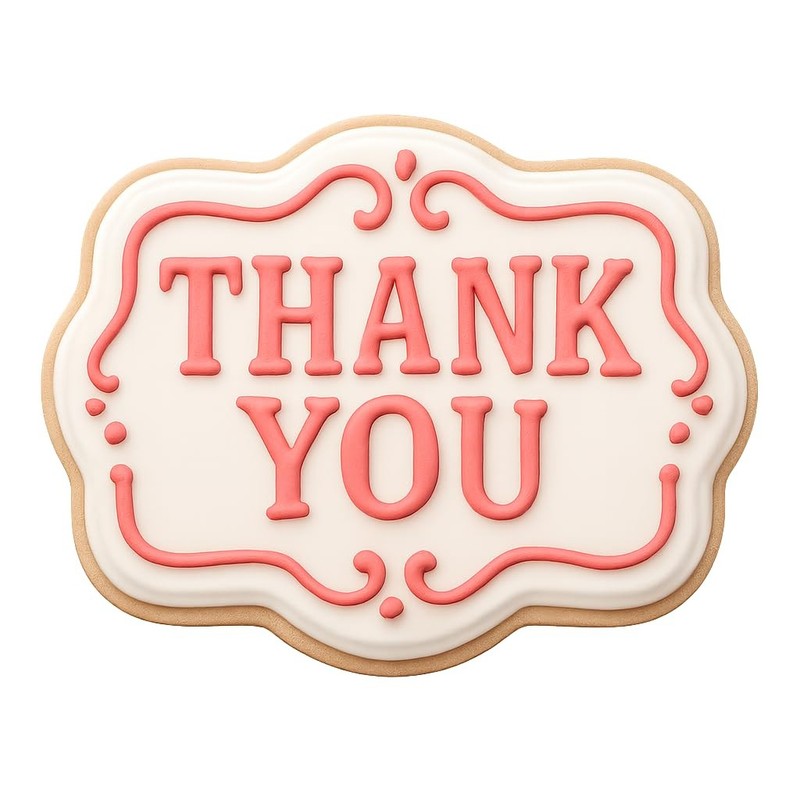 Retro Thank You Logo Cookie Cutter & Stamp, Fondant & Clay Cutter - 4x3.2" gallery