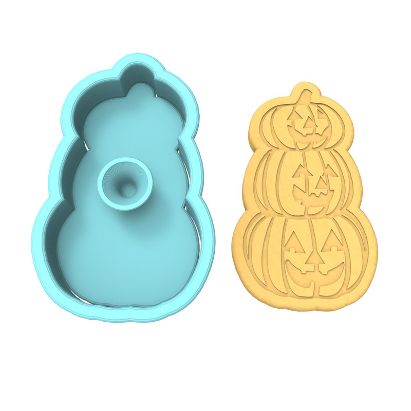 Pumpkins Stacked Cookie Cutter & Stamp | Halloween Fall Ghourds Pumpkin Tower gallery