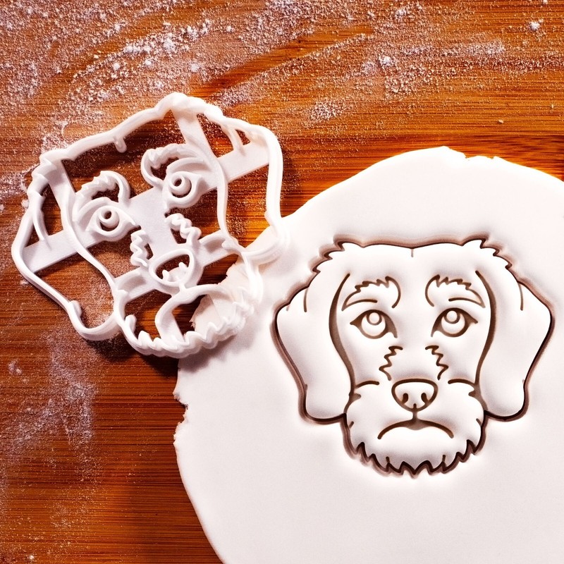 Wire Haired Dachshund Face cookie cutter – sausage dog wiener Badger Weenie cute