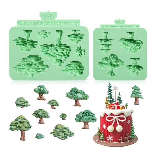 Christmas Silicone Molds,Tree Cake Decorations Mold,Christmas Tree 2 Pcs gallery