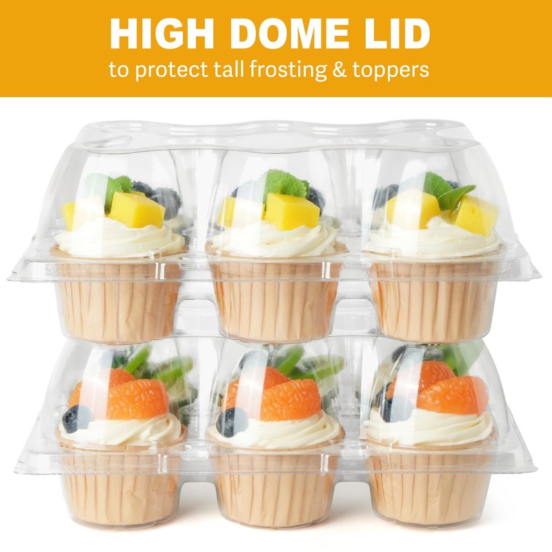 LotFancy (6 Count x 10 Sets) Cupcake Containers, Clear Plastic gallery
