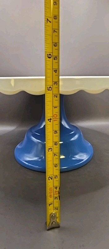 Cake Stand PIONEER WOMAN Blue Floral Design 10.75"x5.25" Melamine EUC! Country gallery