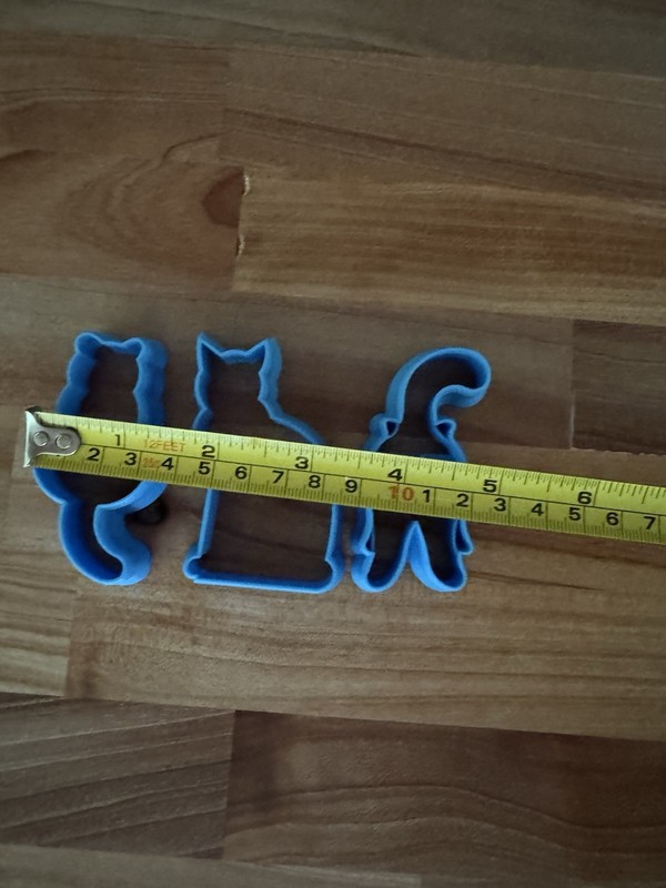 Cat Butt Cookie Cutter And 2 Other Cat Shapes, Lot Of 3 Blue Cutters, 3D printed gallery