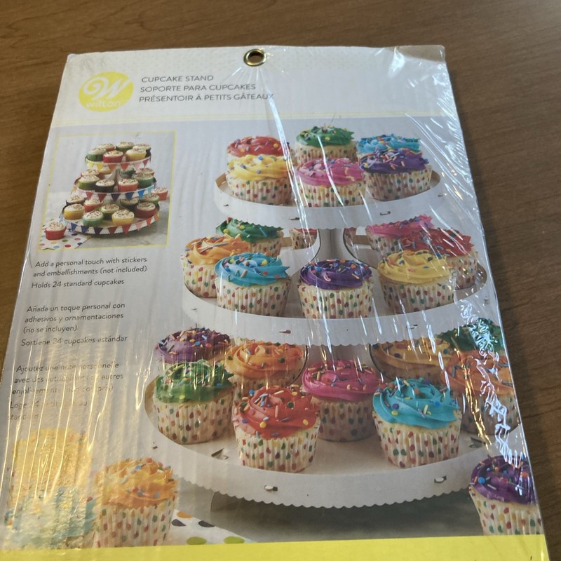 Wilton 3-Tier Disposable Cupcake Stand 12" x 10.5" Holds 24 Cupcakes New Sealed