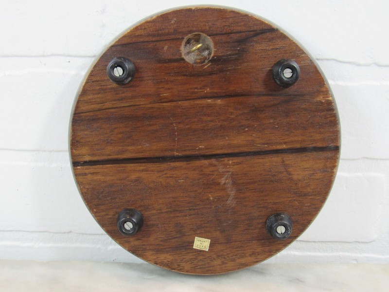 Vintage Goodwood Teak Wood TILE DANDELION Covered Glass Cheese Dome Cake MCM gallery