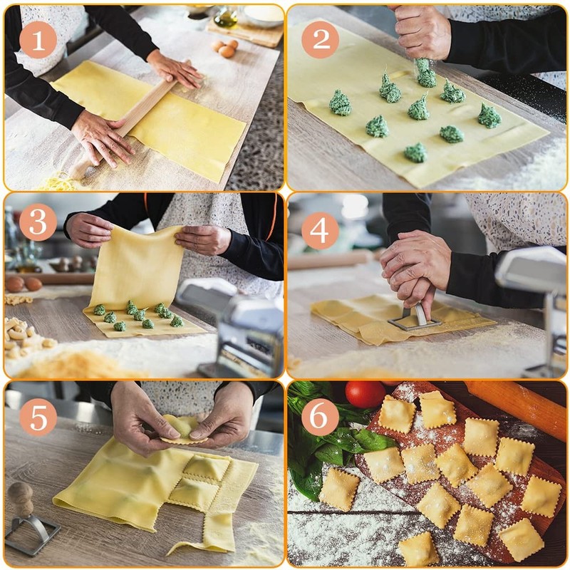 Ravioli Pasta Cutter Wheel Set of 5, Ravioli Makers with Roller Ravioli Stamp... gallery