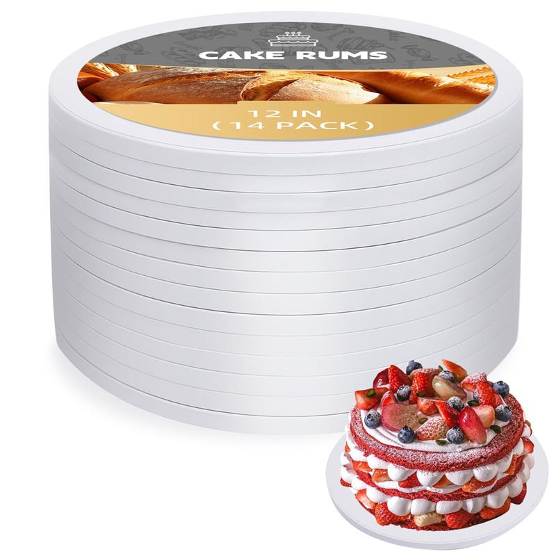 14 PCS White Round Cake Boards 12 Inch 1/2 Inch Thick Cardboard Cake Drum