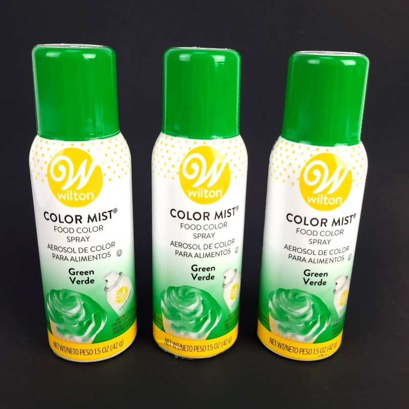 (Lot of 3)Wilton 1.5 Oz Green Color Mist Food Color Spray For Cakes Cupcakes etc