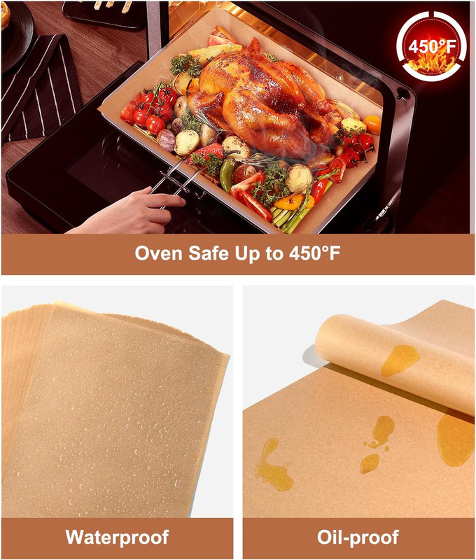 Parchment Paper Sheets 9X13 Inch – 70Pcs Precut Unbleached Baking Paper, Plant-B gallery