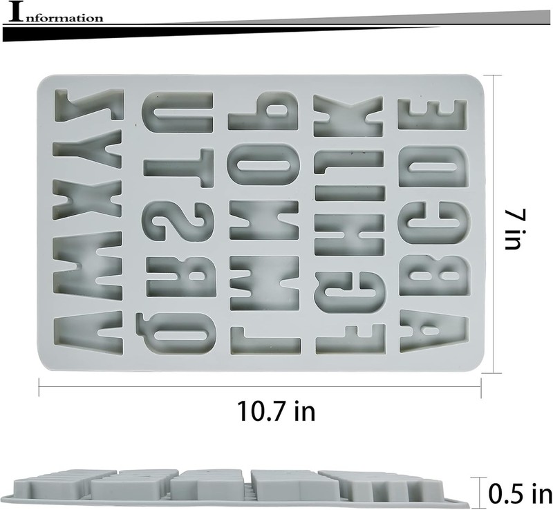 26 Large Letters Silicone Mold Alphabet Crayon Mold Chocolate Mold Biscuit Ic... gallery