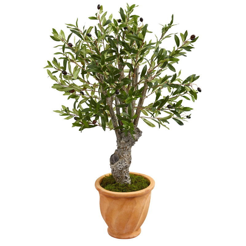 Nearly Natural 3Ft. Olive Artificial Tree In Terracotta Planter 5797