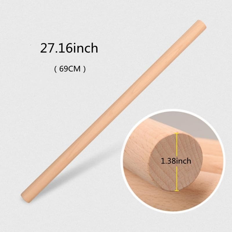 Long Wood Rolling Pin Baking Dough Roller Pizza Pastry Noodles 27.16 Inch gallery