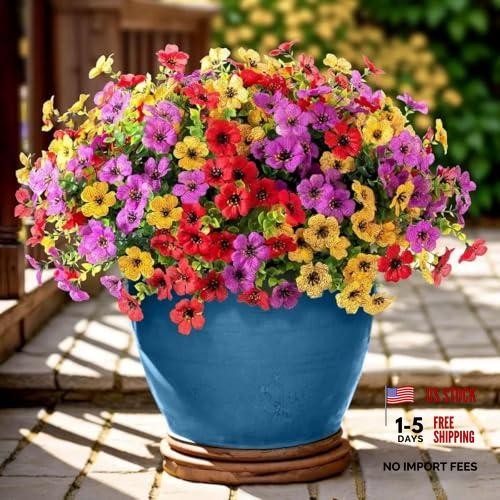 Artificial Flowers for Outdoors – 13 Pcs Mixed 2 Artificial Plants