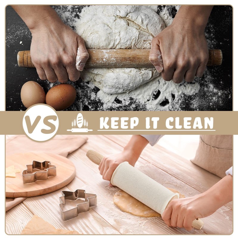 Set of 4 Rolling Pin Covers 14.96 X 1.97 Inch Cotton White Rolling Pin Sock Slee gallery
