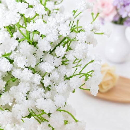 100Pcs Babys Breath Artificial Flowers-Gypsophila Babys Breath 100 Pcs White gallery