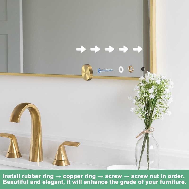 12-Pack Screw Lids, 1" Slide Decorative Mirror Lids [Gold Tone] gallery