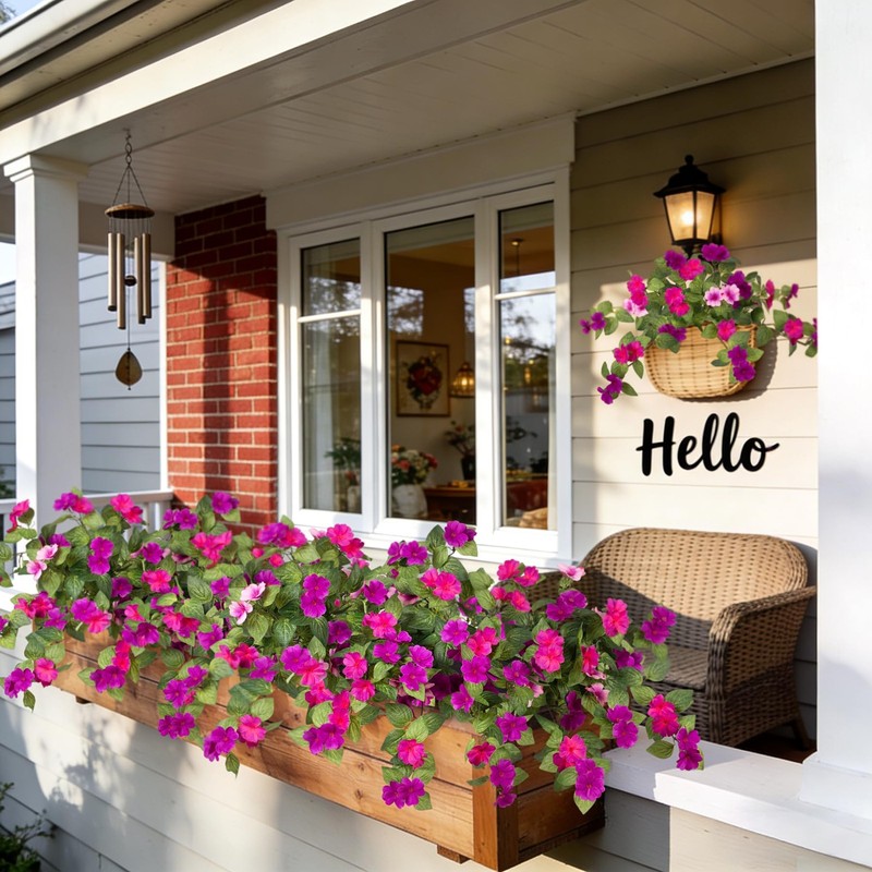 Inxugao Artificial Fake Flowers For Outdoors Spring Decoration 2 Bundles Faux gallery