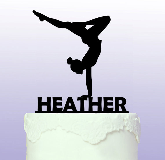Personalised Gymnastics Acrylic Cake Topper Gym Gymnast