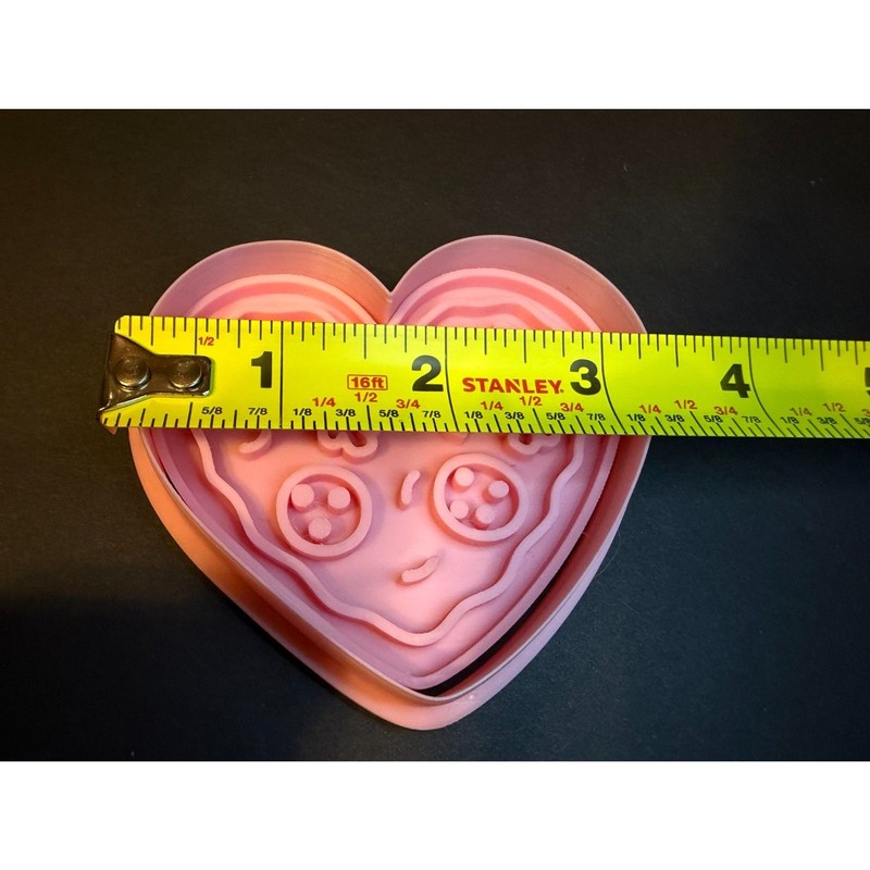 Pizza Heart Cookie Cutter Set, Pink Heart Pizza Stamp and Cutter gallery