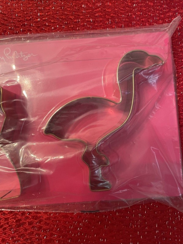 Lilly Pulitzer 3 Cookie Cutters New Palm Tree Dress Flamingo gallery