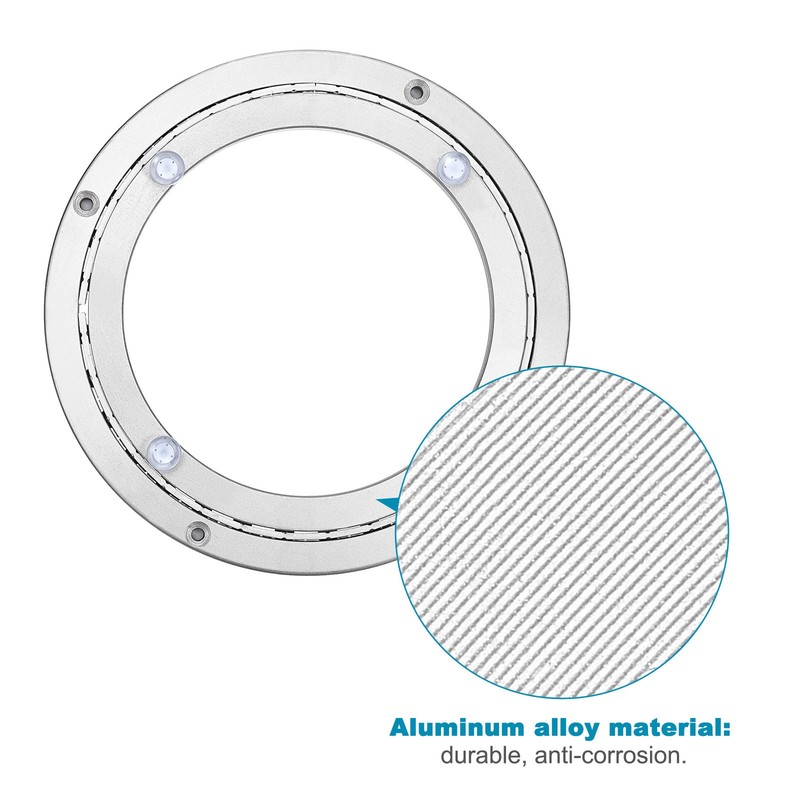 Aluminum Lazy Susan Metal Rotating Turntable 8 Inch Mute for Dining-Table Silver gallery