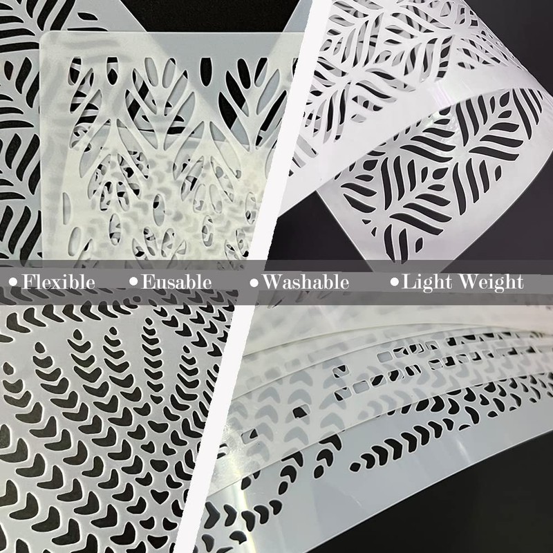 4 Pcs Floral Wedding Cake Stencils - Reusable Buttercream Templates for DIY Baki gallery