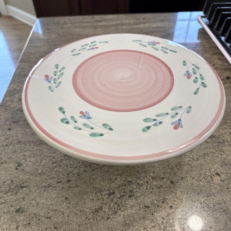 Caleca Pink Floral Pedestal Cake Stand Ceramic Dessert Display Plate gallery