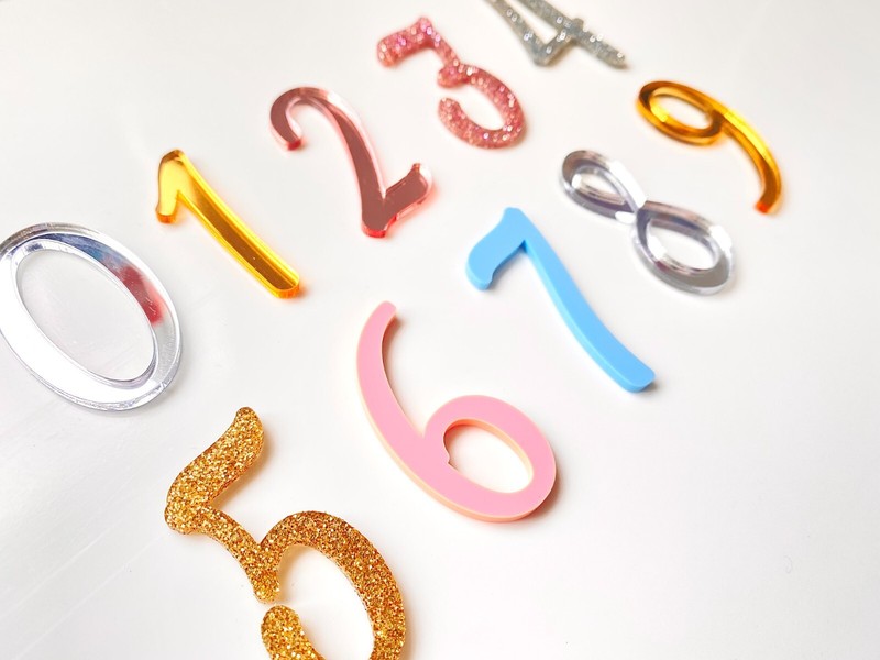 Birthday Anniversary Acrylic Number Cake Topper Personalise Various Sizes FontA gallery