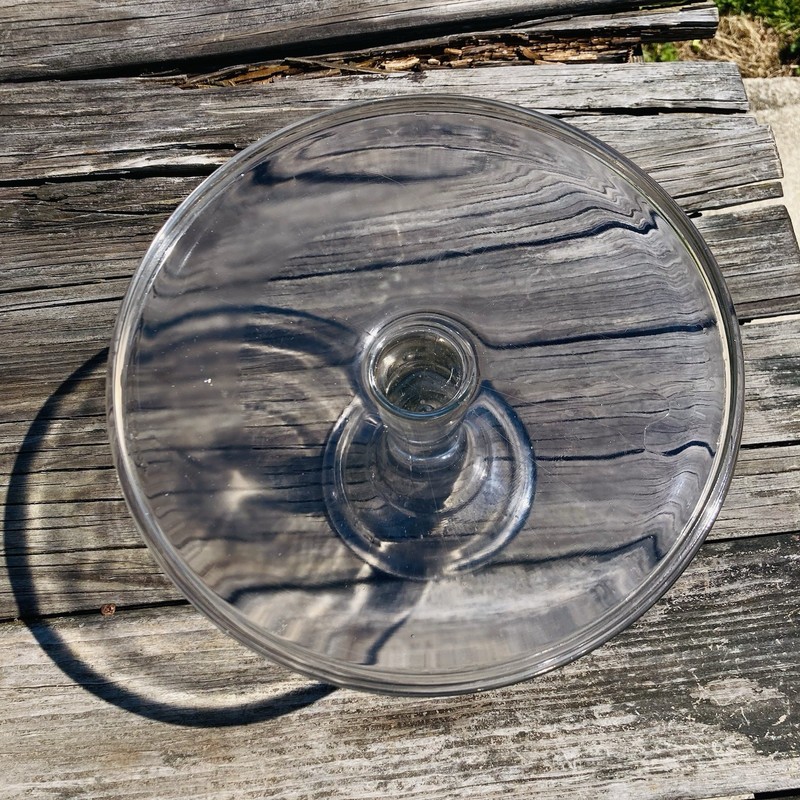 Antique Glass Cake Plate Display Stand 7 1/2” Tall Clear Glass VGC gallery