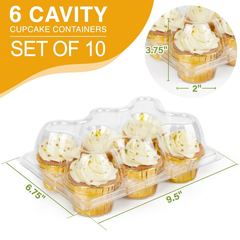 LotFancy (6 Count x 10 Sets) Cupcake Containers, Clear Plastic gallery