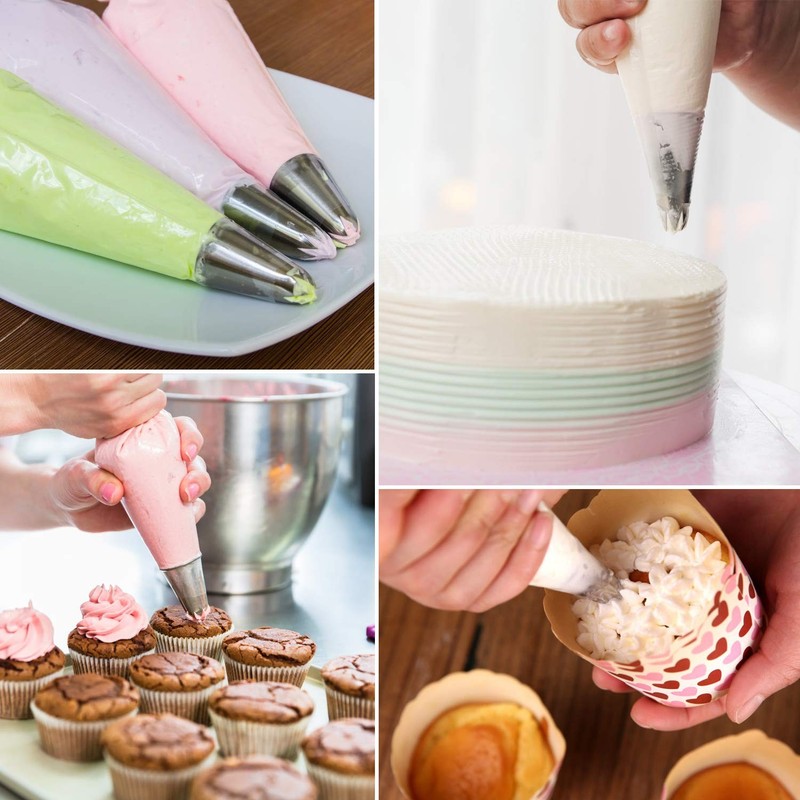 Extra Thick 100 Pack 18 Inch Disposable Piping Bag Pastry Icing Bag Cake Deco... gallery