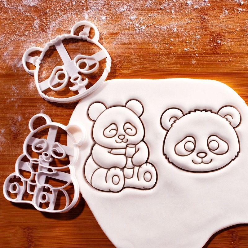 Cute Panda Cookie Cutters Set – animal wildlife conservation bamboo forest zoo