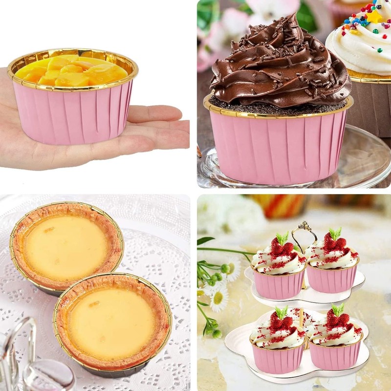 Cupcake Liners with Lids 50 Pack, 5oz Large Foil Cupcake Cups Muffin Tins,Dis... gallery