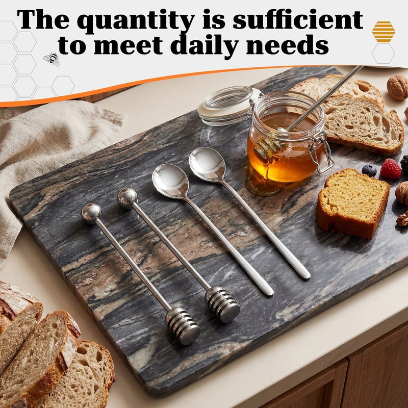 4 PCS 6.1 Inch 304 Stainless Steel Honey Mixing Stirrer Drizzle Stick gallery