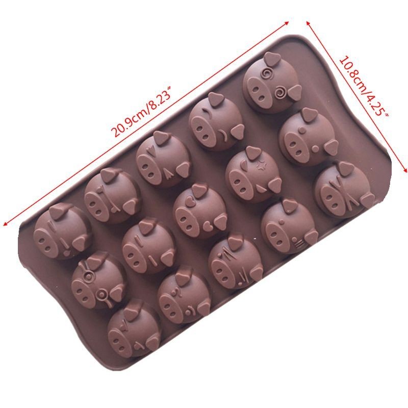 15 Holes Funny Pig Shaped Silicone Soap Candy Fondant Chocolate Mould Cookies Ca gallery