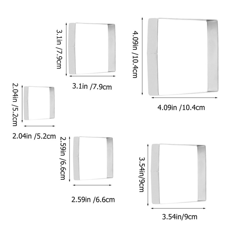 5 Pcs Baking Utensils Kitchen Tool Square Pastry Molds Biscuit Moulds gallery