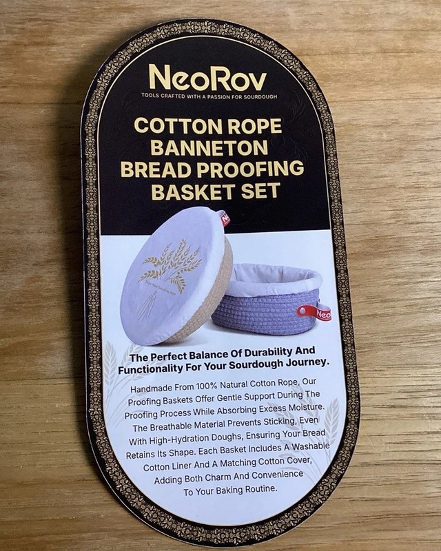 NeoRov Cotton Banneton Bread Proofing Basket Set Of 2 Round Sourdough Proofing gallery