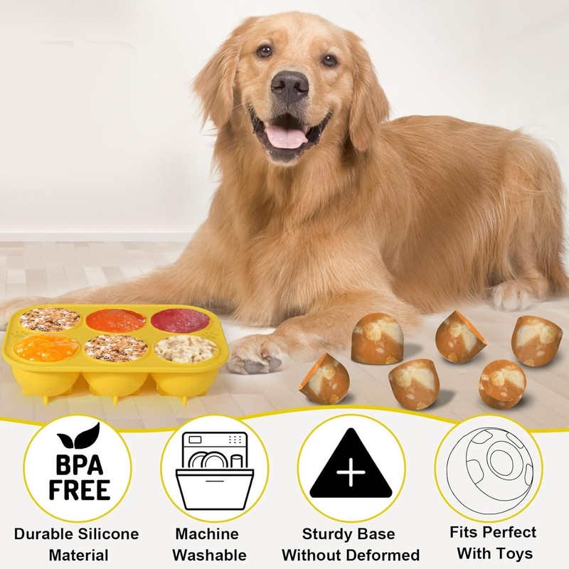 Dog Treat Molds with Lid for XLarge Pups 75lbs+, 6 Cavities gallery