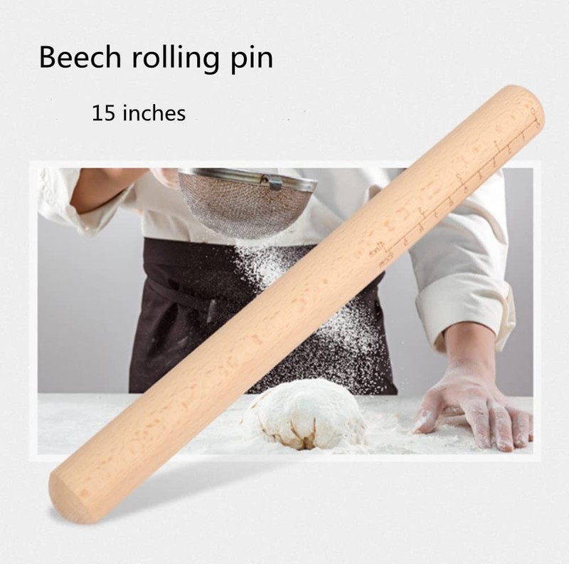 Rolling Pin Baking Dough Roller Dumpling Tortilla Pizza Pie Bread Pastry 15 In gallery