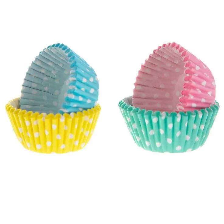 Tiny Pastel Polka Dot Candy Baking Cups Bite Sized 100 Count for Treats