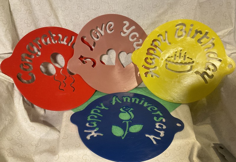 Vintage Cake Decorating Stencils Set Of 4 Birthday Anniversary Congrats Love