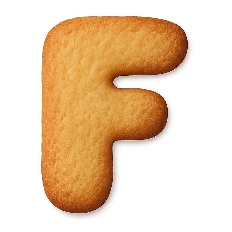 Bubble Style Letter 5″ Fancy F Cookie Cutter & Stamp, Fondant & Clay – 4.1×5″