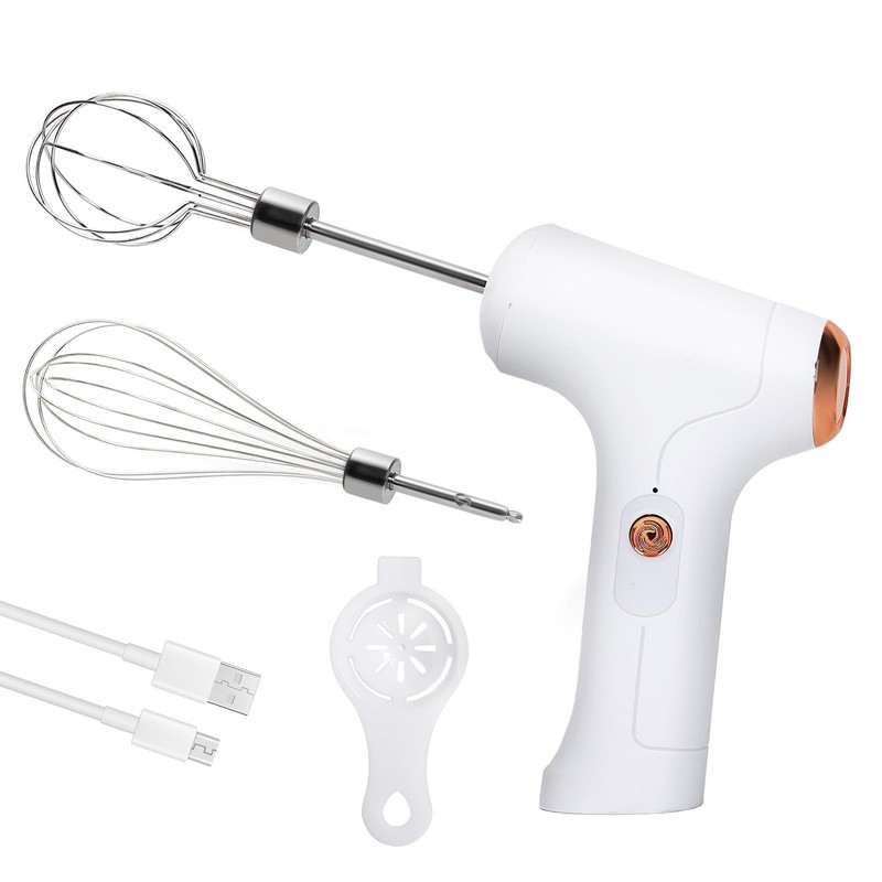 Cordless Hand Mixer, Handheld Whisk with 3 Speed Modes, Hand Held Egg Beater …