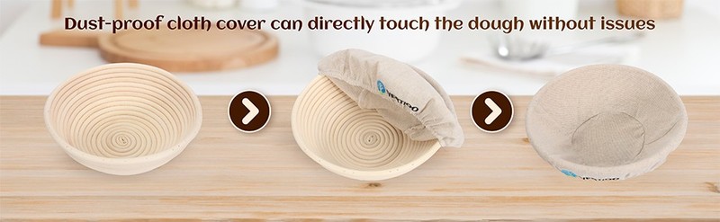 Banneton Bread Proofing Basket Set of 2, 9 Inch Round Sourdough Proofing gallery
