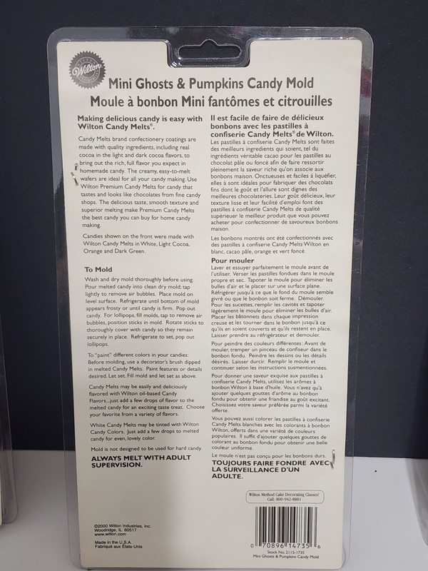 Wilton~MINI GHOSTS & PUMPKINS Candy Mold, Cupcake Toppers #2115-1735 NEW gallery