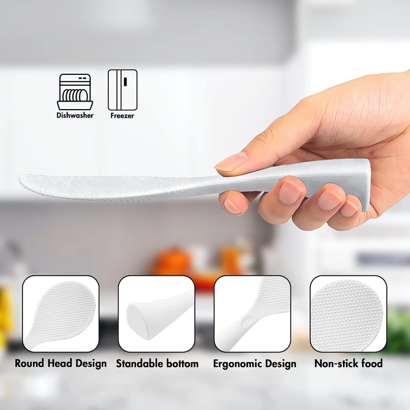 Silicone Standing Rice Spatula with Non-Sti Paddle, Heat gallery