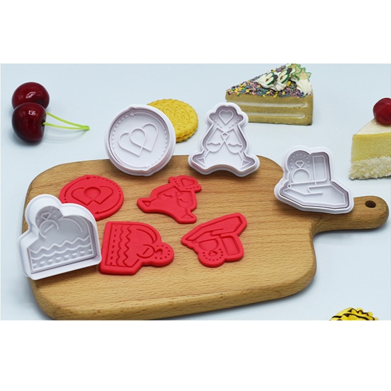 3D Cartoon Pressable Biscuit Mold Valentine s Day Theme Cake Decoration Gift gallery