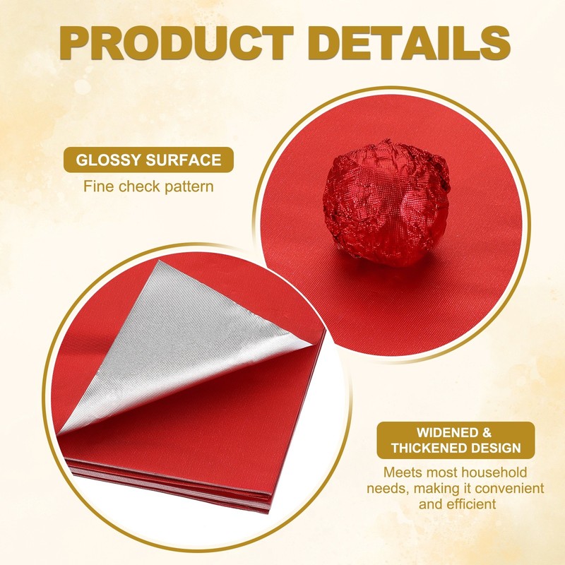 200 Pcs 3x3 Inch Foil Candy Wrappers Chocolate Wrapping Paper Light Red gallery