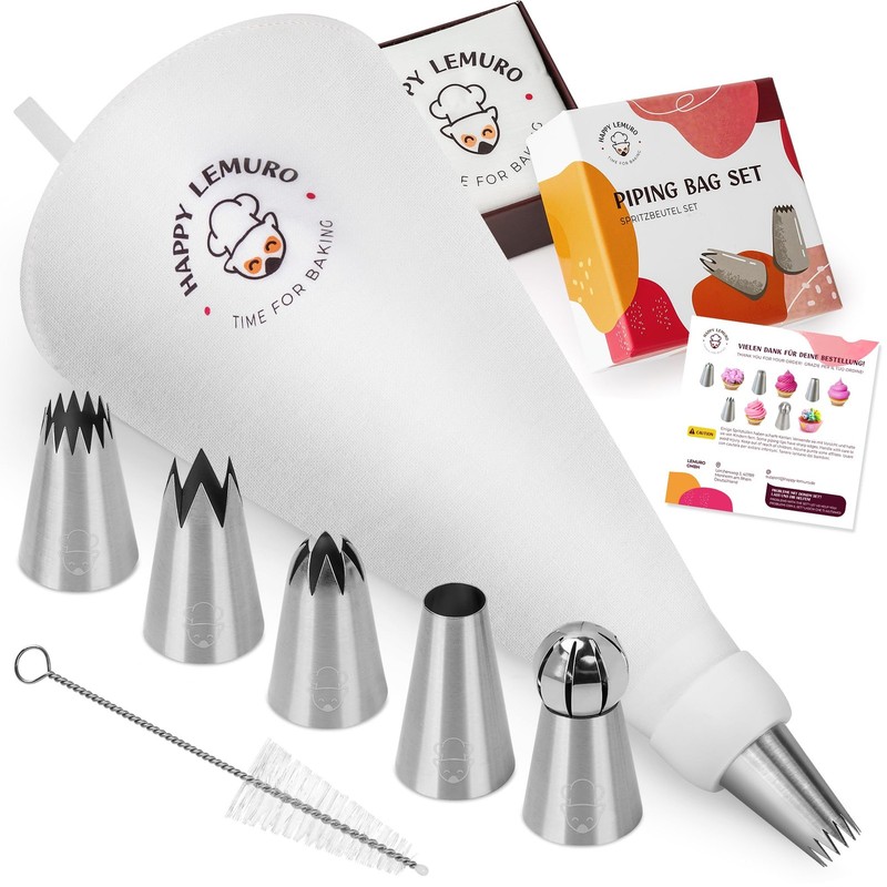 Reusable Piping Bags and Tips Set Extra Large Tips